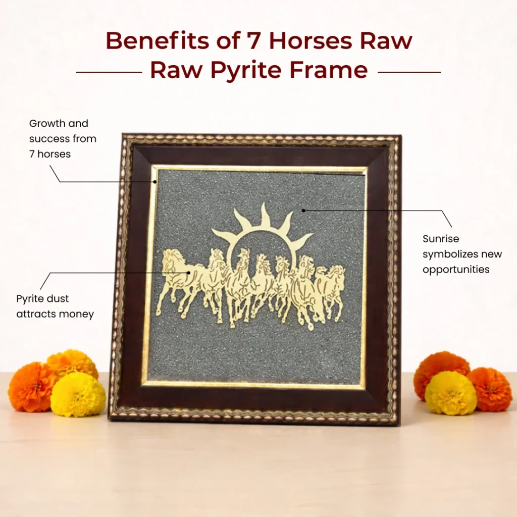 Current image: 7 horses raw pyrite frame benefits