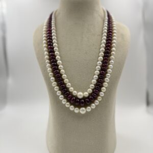 Freshwater Pearls with Corondium Rubys
